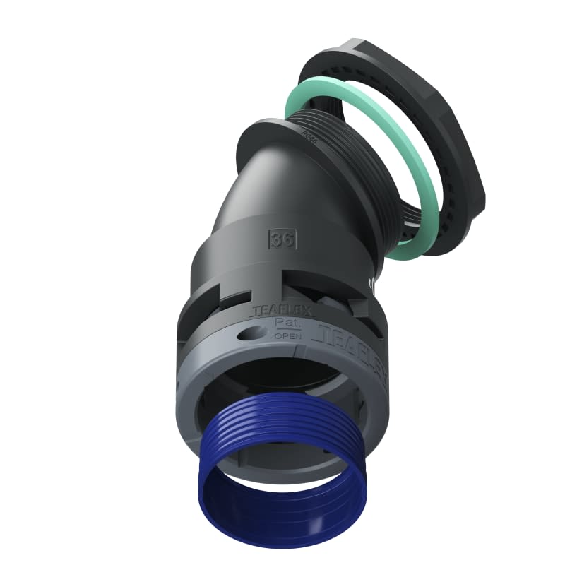 TEAFLEX - CURVA 45 IP68 BF36 PG36 NERO U8BBF36P36