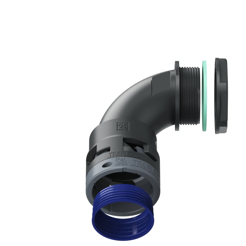 TEAFLEX - CURVA 90 IP68 BN29 PG29 NERO U8BBN29P29