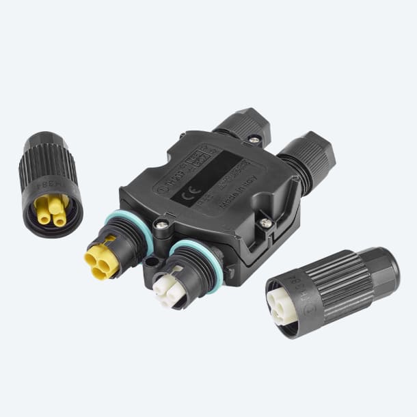 TECHNO - Scatola di derivazione Ibrida 4 vie 2+3P vuota IP66/IP68 THB.209.H1A