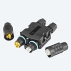 TECHNO - Scatola derivazione ibrida 4 vie 2+3P vuota IP66/IP68 JB HYD 2C 7-13 / TEEPLUG 2-3P