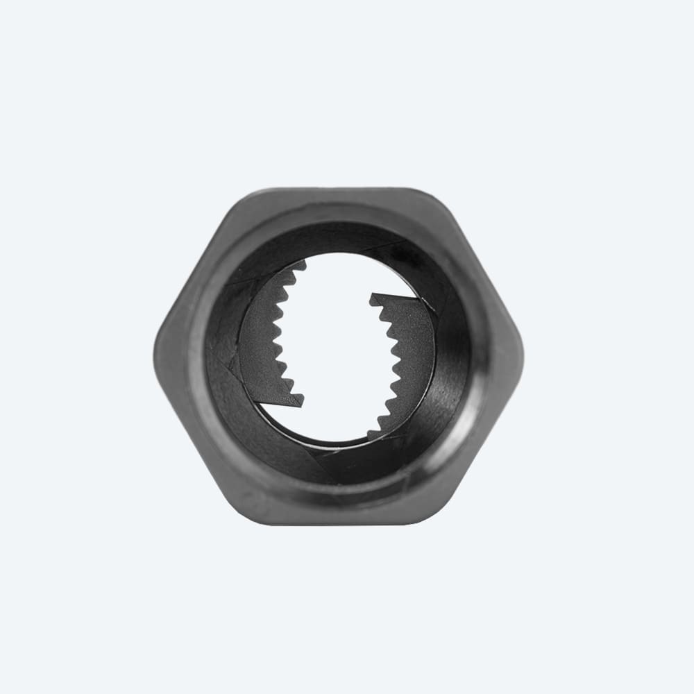 TECHNO - Dado stringicavo esagonale 14 M20x1.5 V2 nero.