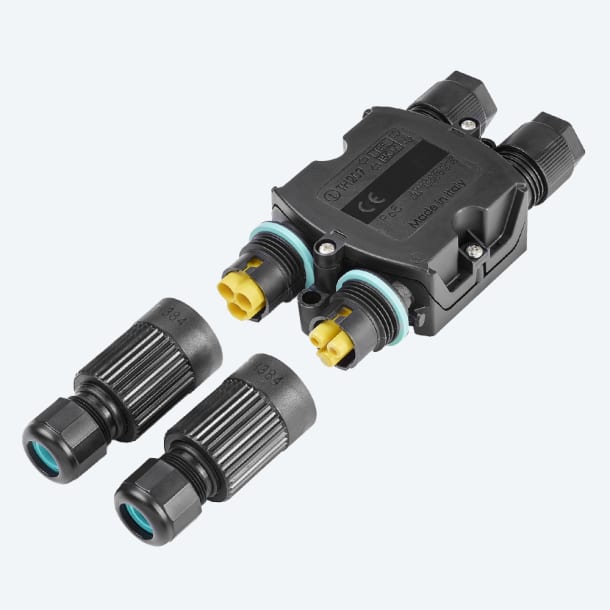 TECHNO - Scatola derivazione ibrida 4 vie 2P vuota IP66/IP68 JB HYD 2C 7-13 / TEEPLUG.