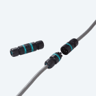 TECHNO - Mini connettore presa 2P vite D7-12 IP66/IP68 e socket IP6.