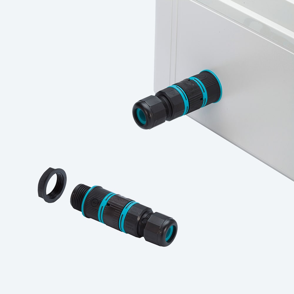 TECHNO - Mini connettore presa pannello 2p vite M20 IP66/IP68 SCW.