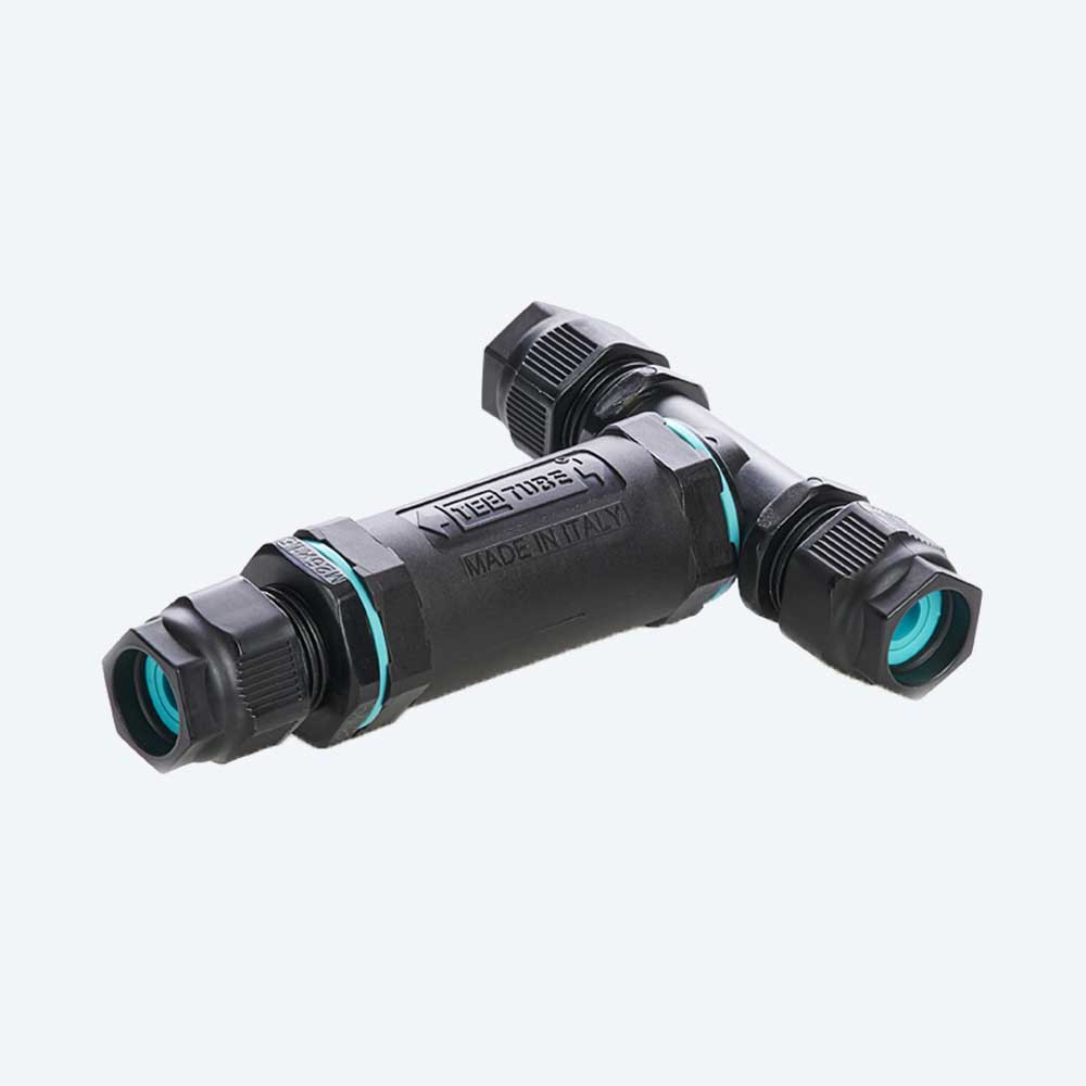 TECHNO - Derivazione a T 2 poli Vite D7-13.5 IP68 per connessione giunzione 4mm2 IP6.