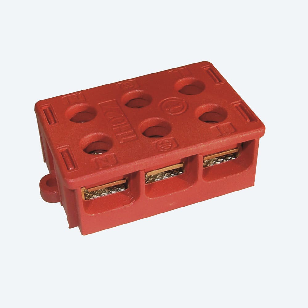 TECHNO - Kit morsettiera lineare compatta 3p vite 6mmq 41A IP00.