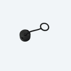 TECHNO - Tappi di chiusura con cinturino di aggancio per connettore nero.