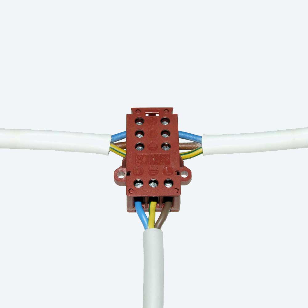 TECHNO - Morsettiera lineare compatta 2p Vite IP00 Distributore corrente 2+2P a vite IP00.