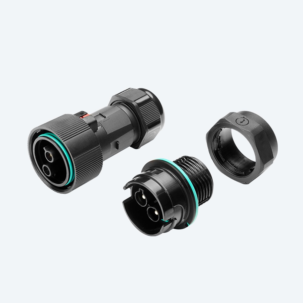 TECHNO - KIT CONN PANEL PLUG-SOCKET 2P IP68 NUT U