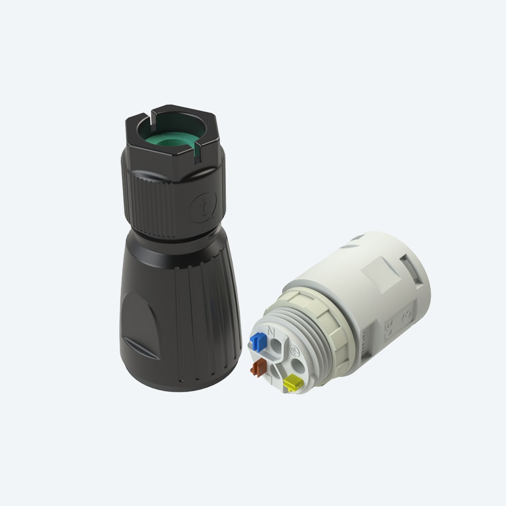 TECHNO - Giunto pannello 3p Molla Nero M20 IP66/IP67/IP68 SCREWLESS BLACK IP66/67 M20.