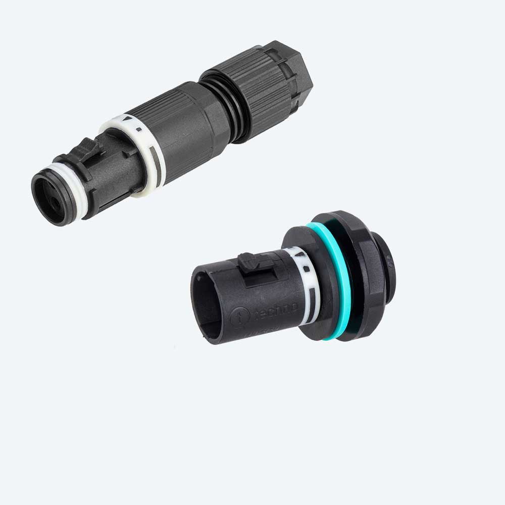 TECHNO - KIT Micro Connettore Presa e Spina pannello 3p Vite M16 IP66/IP68/IP69