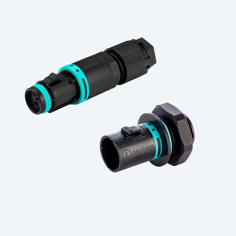 TECHNO - KIT Micro Connettore Presa e Spina pannello 3p Vite L-N-PE M16 IP66/IP68/IP69