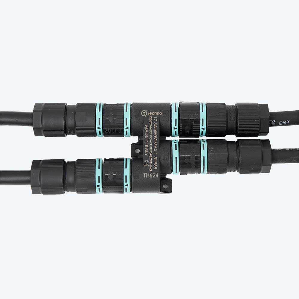 TECHNO - Distributore di corrente Presa e Spina 5p Vite D7-13.5 IP68