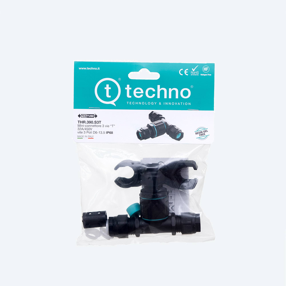 TECHNO - KIT Derivazione "T" 3p Vite D6-13.5 IP68 THR.390.S3T