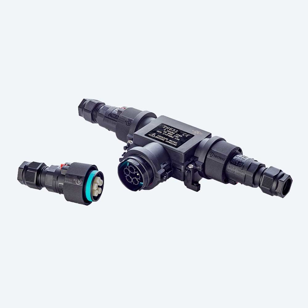 TECHNO - Distributore di corrente Presa e Spina 5p Vite D6-13.5 IP65