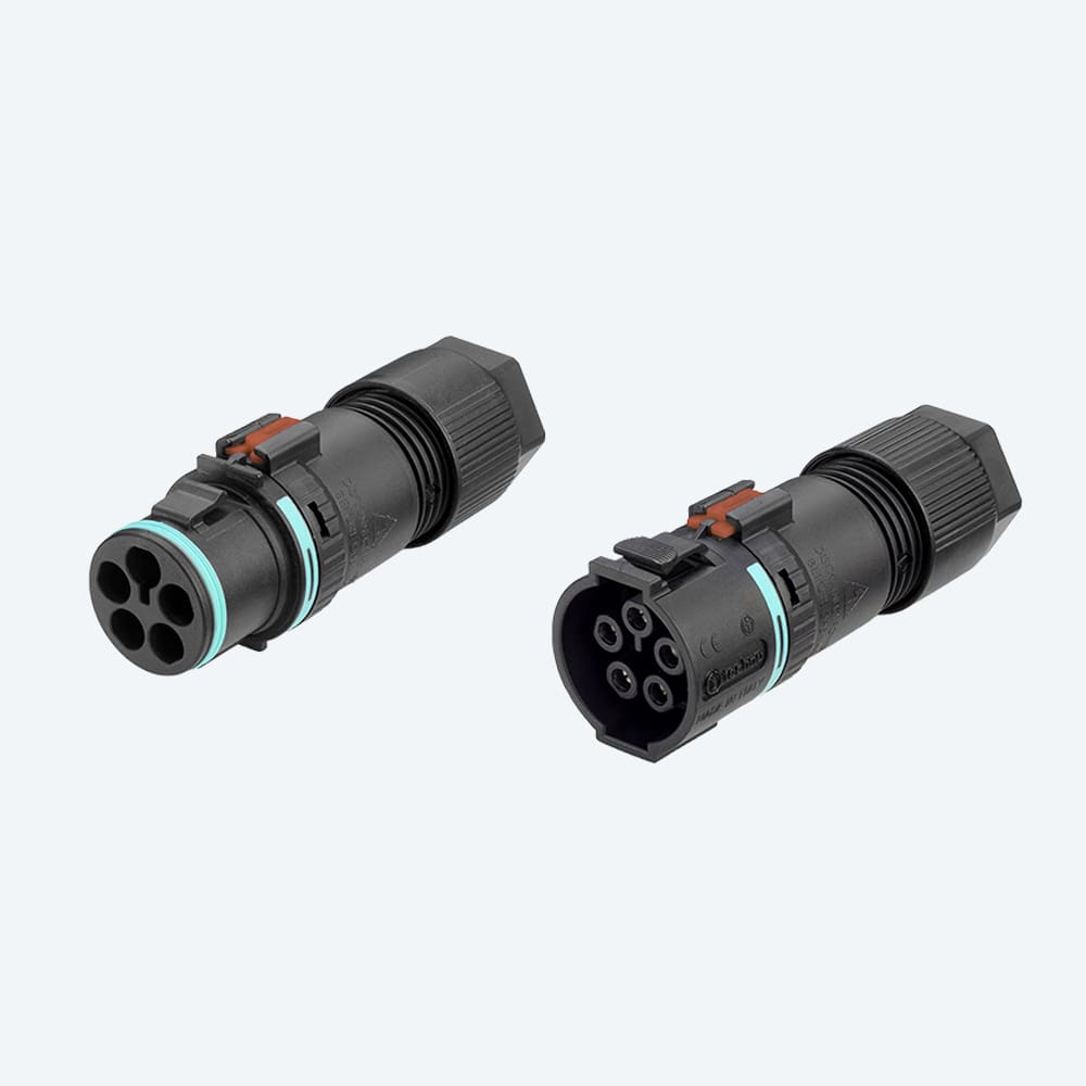 TECHNO - KIT Mini Connettore Presa e Spina 5p Molla D7-13 IP66/IP68/IP69