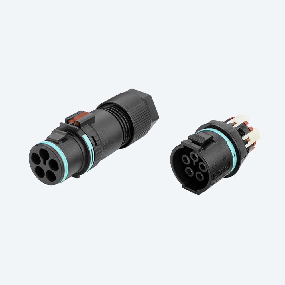 TECHNO - KIT Mini Connettore Presa pannello 5p Molla M20 IP66/IP68/IP69 THS.389.M5E.R