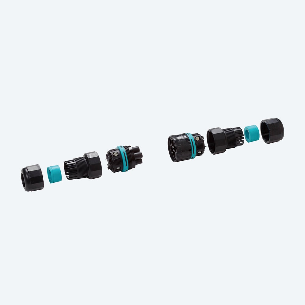 TECHNO - KIT Mini Connettore Presa e Spina 4p Vite D6-12 IP66/IP68
