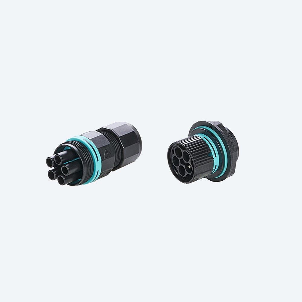 TECHNO - Mini Connettore Spina pannello 5p Vite M25 IP66/IP68