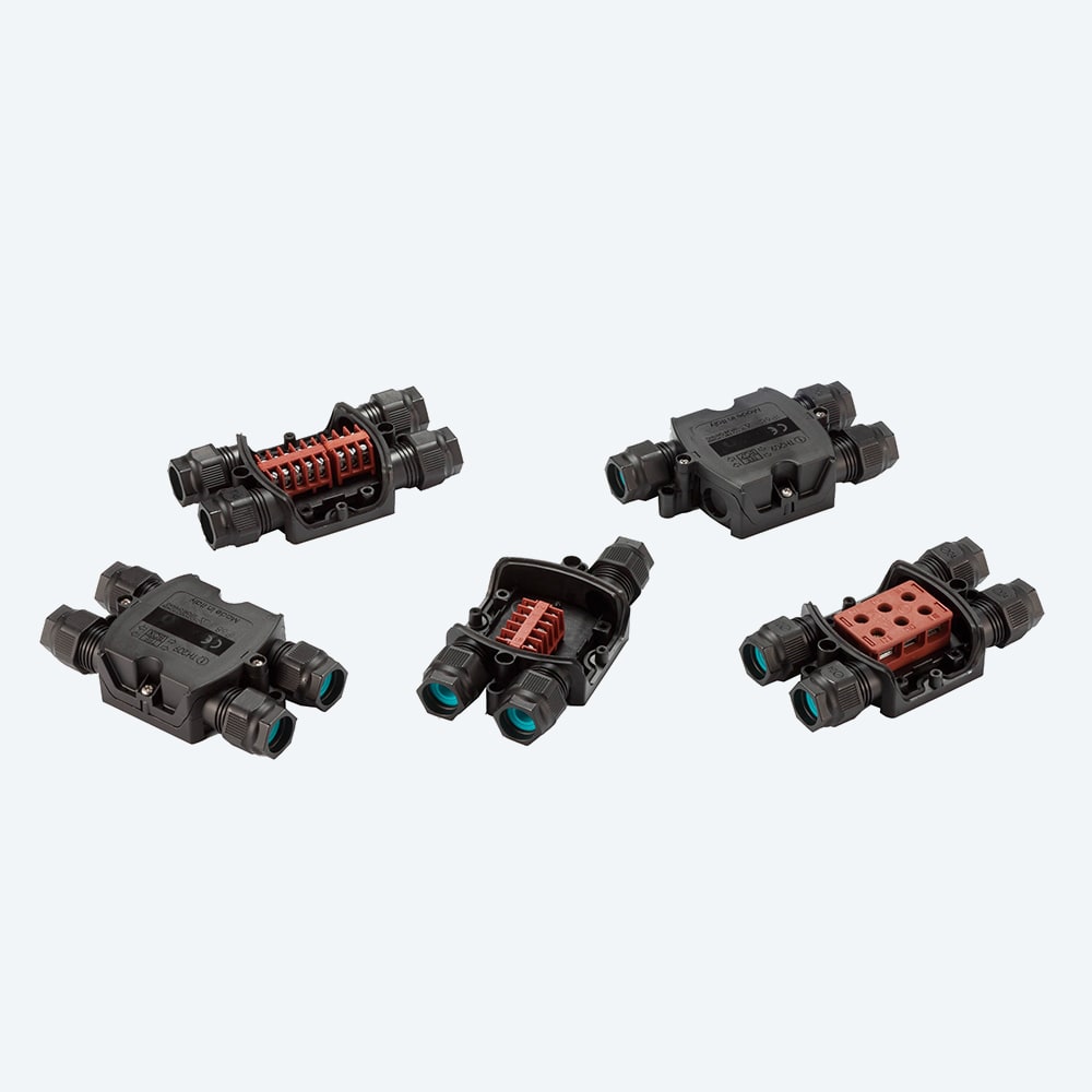 TECHNO - KIT Scatola di derivazione 4 vie 8p Vite D6-13.5 IP66/IP68