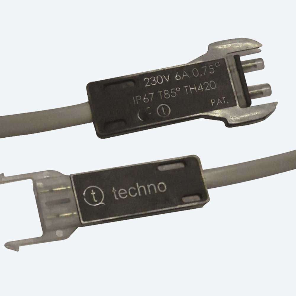 TECHNO - KIT Mini Connettore Presa e Spina con cavo 2p IP67