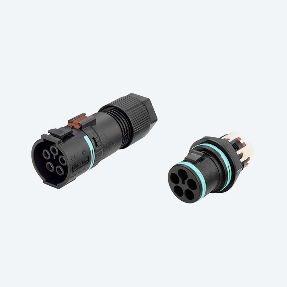 TECHNO - KIT Mini Connettore Spina pannello 4p Molla M20 IP66/IP68/IP69