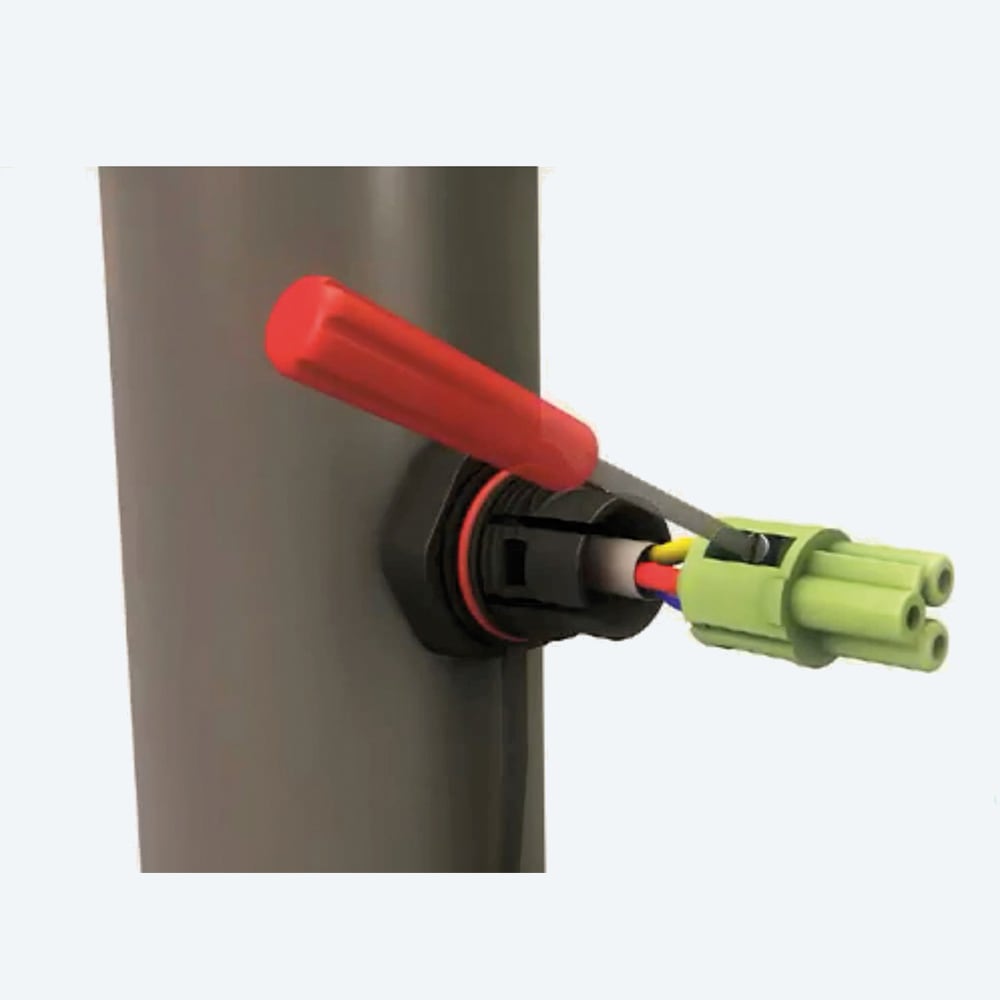 TECHNO - Mini connettore presa pannello 2p vite IP67 - Quick fix connect socket 2p screw IP67.