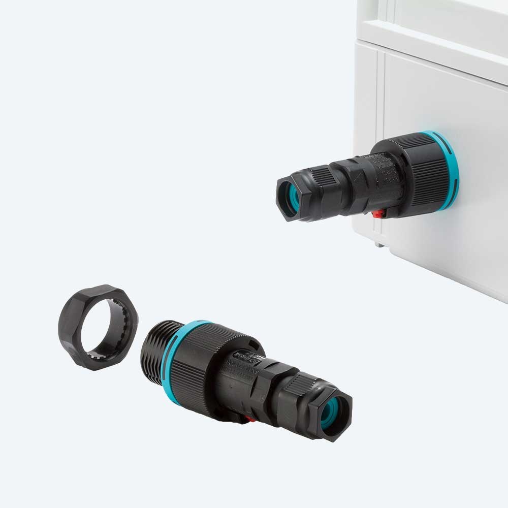 TECHNO - Connettore Spina Pannello 2P Vite M28 IP68 Nut Screw