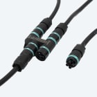 TECHNO - Distributore di corrente, Presa e Spina 5p Vite D6-13.5 IP68, Kit 4 vie 17.5A con connettore incluso.