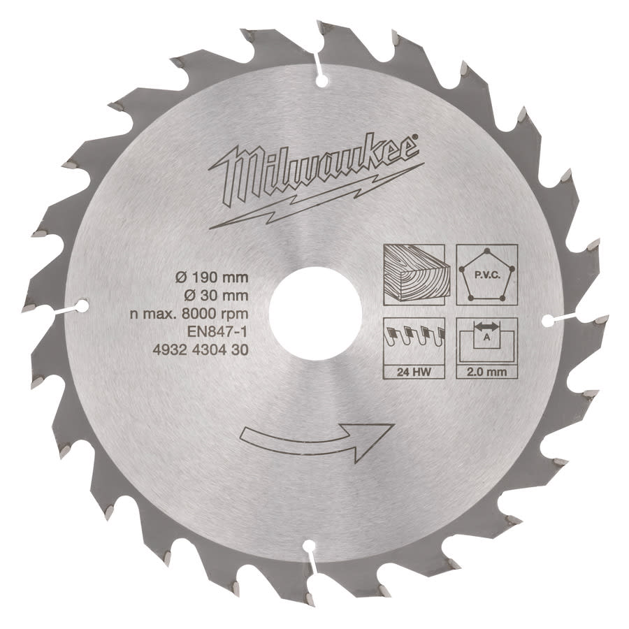 MILWAUKEE - LAMA CIRC. DIAM./FORO MM 190/30/24