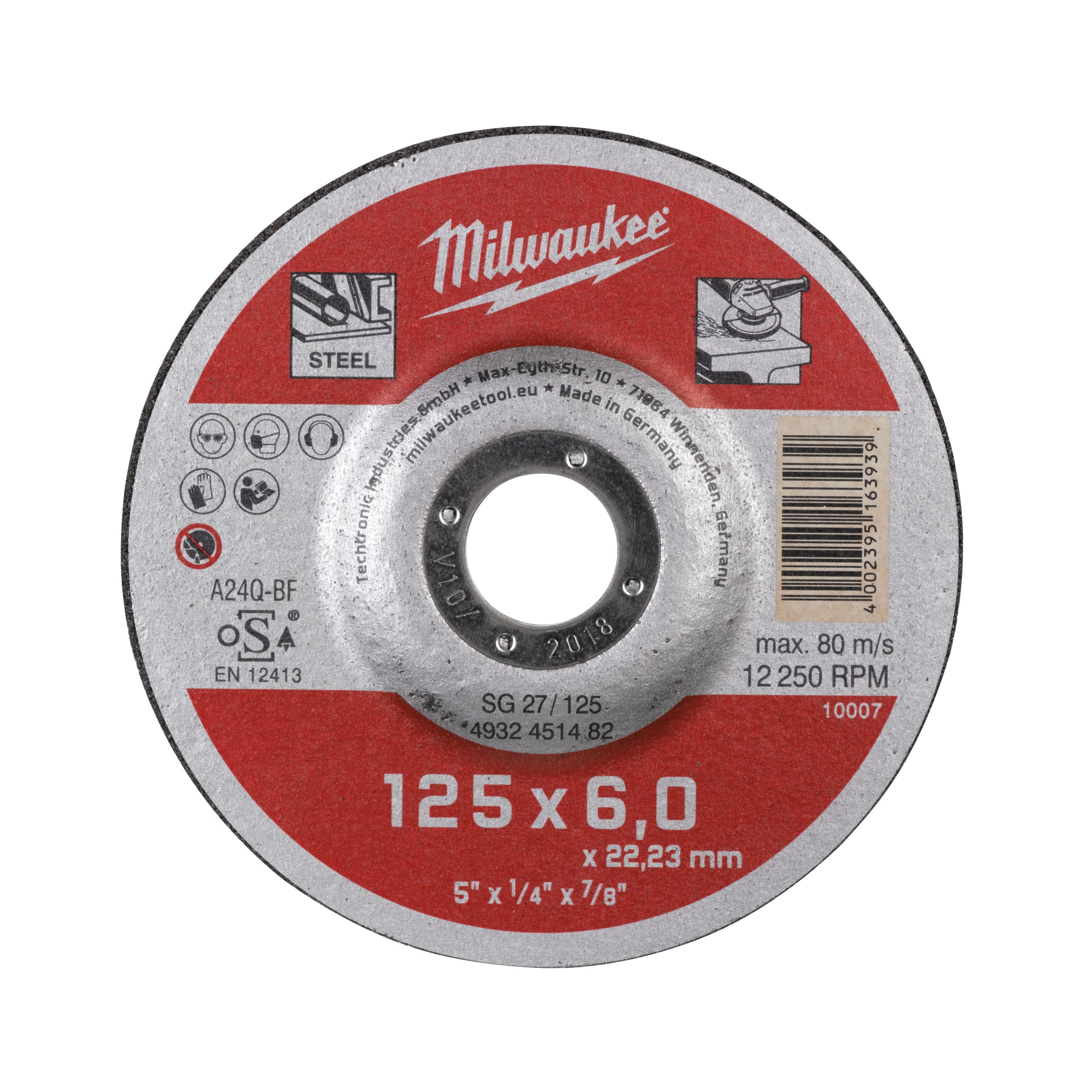 MILWAUKEE - MOLE DA SBAVO 125X6MM - CS