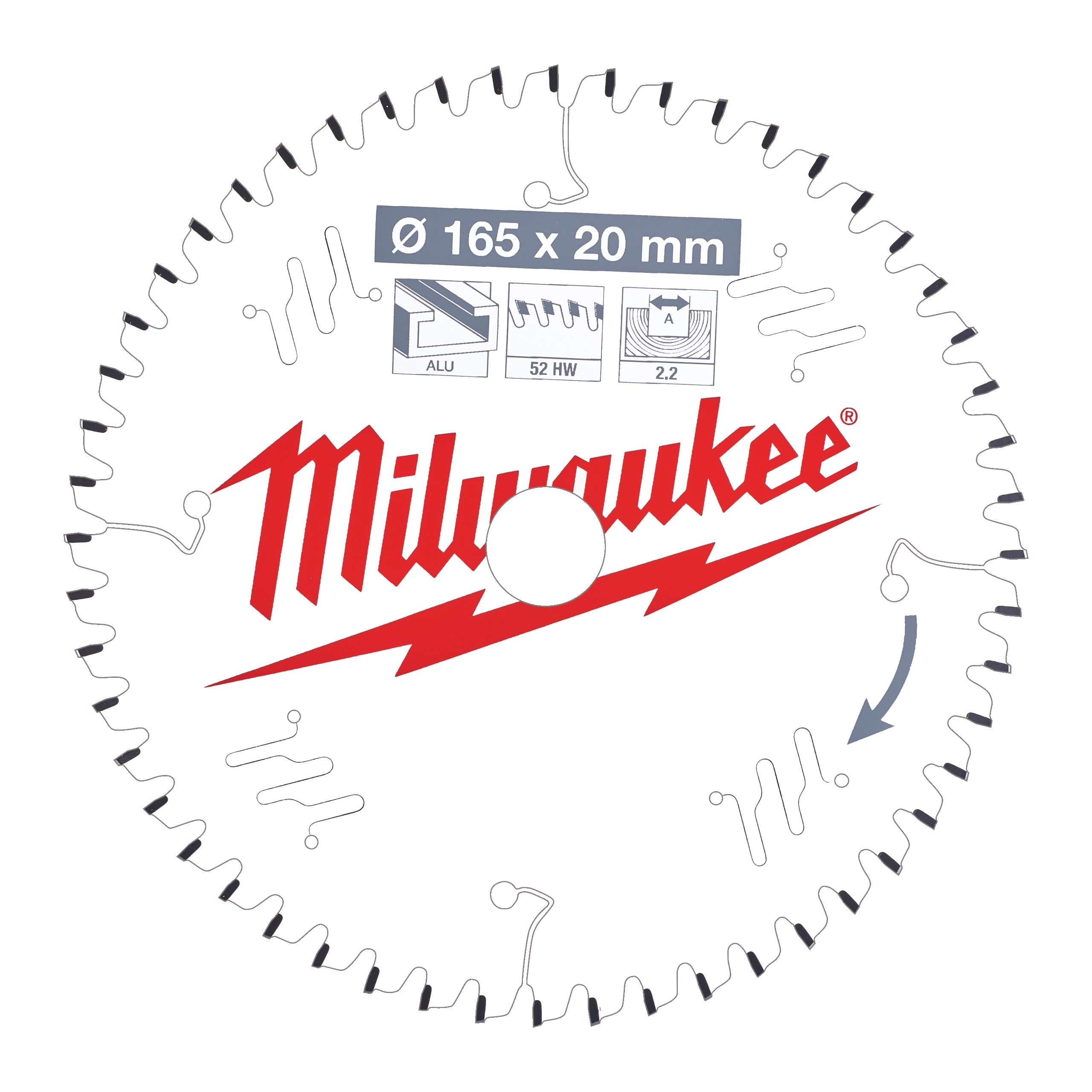 MILWAUKEE - LAMA CIRC. DIAM.FORO MM 16520 Z52 NEG.
