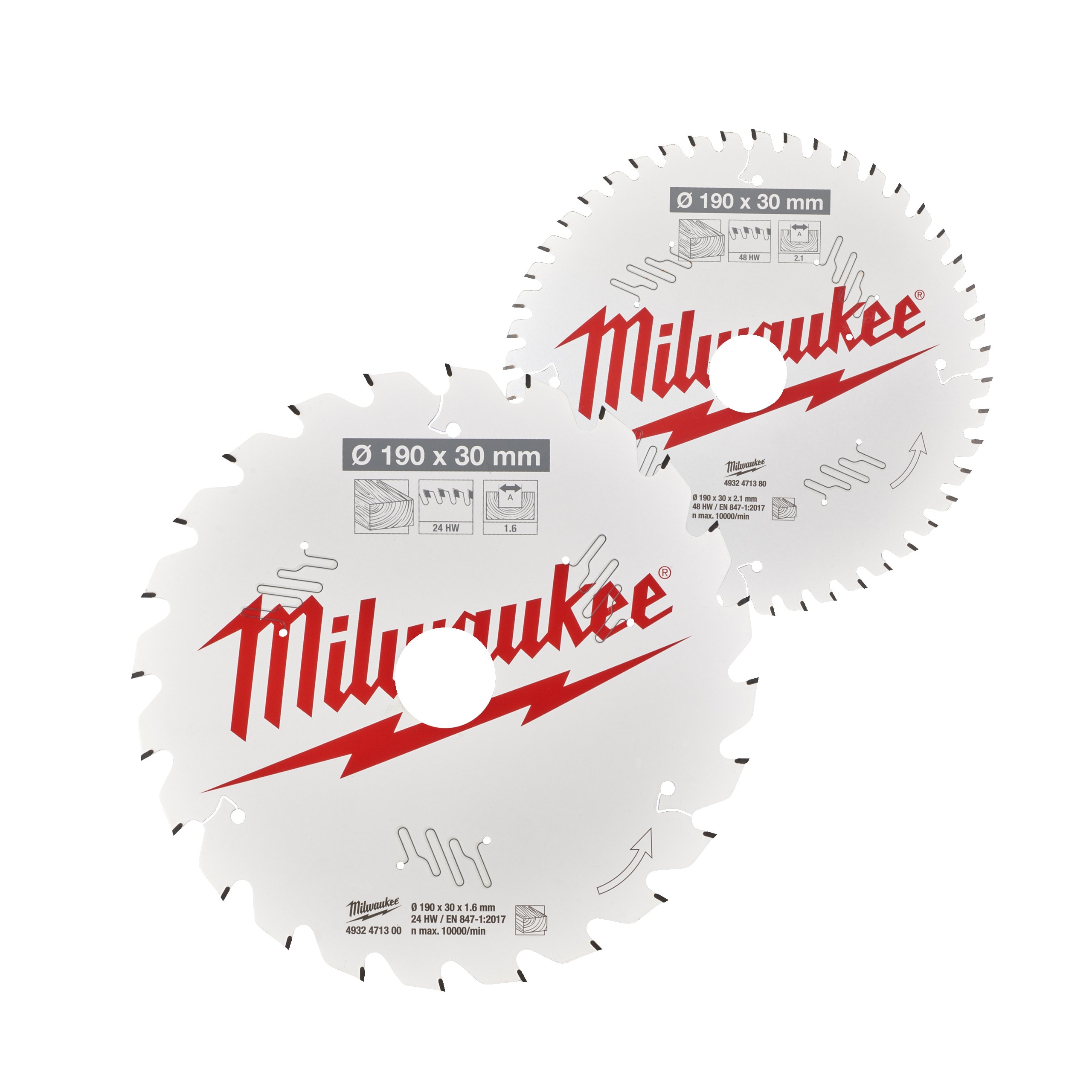 MILWAUKEE - SET LAME SEGA CIRC 2PZ 190 X 2448 DENTI