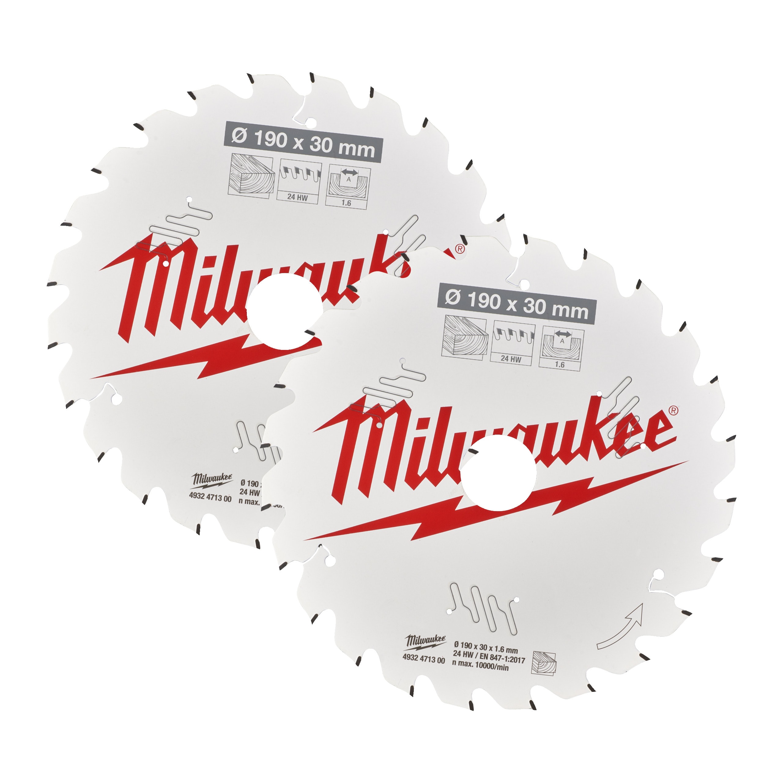 MILWAUKEE - SET LAME SEGA CIRC 2PZ 190 24 DENTI
