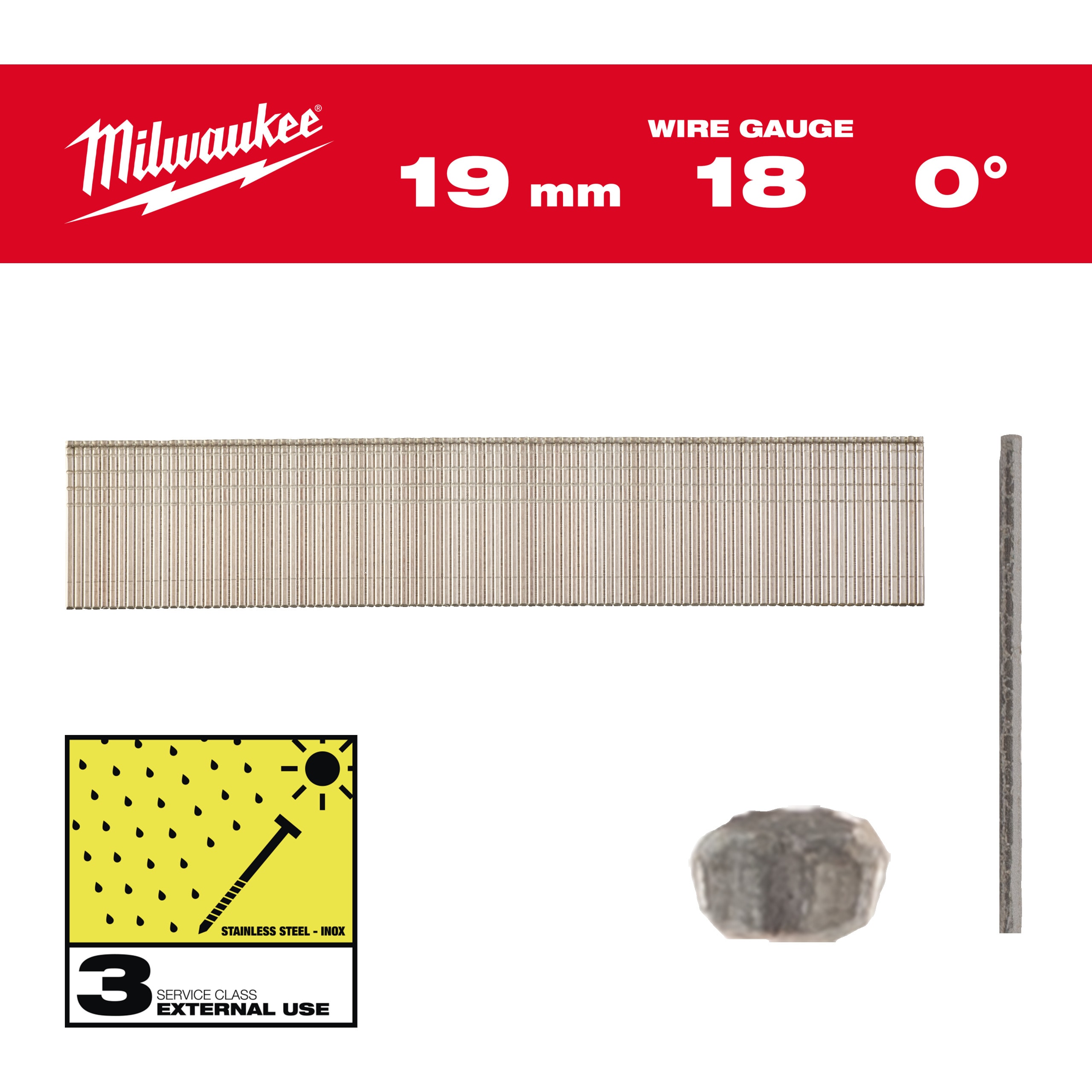 MILWAUKEE - GROPPINO 18G19MMSC3 10000 PZ - INOX 4932492558