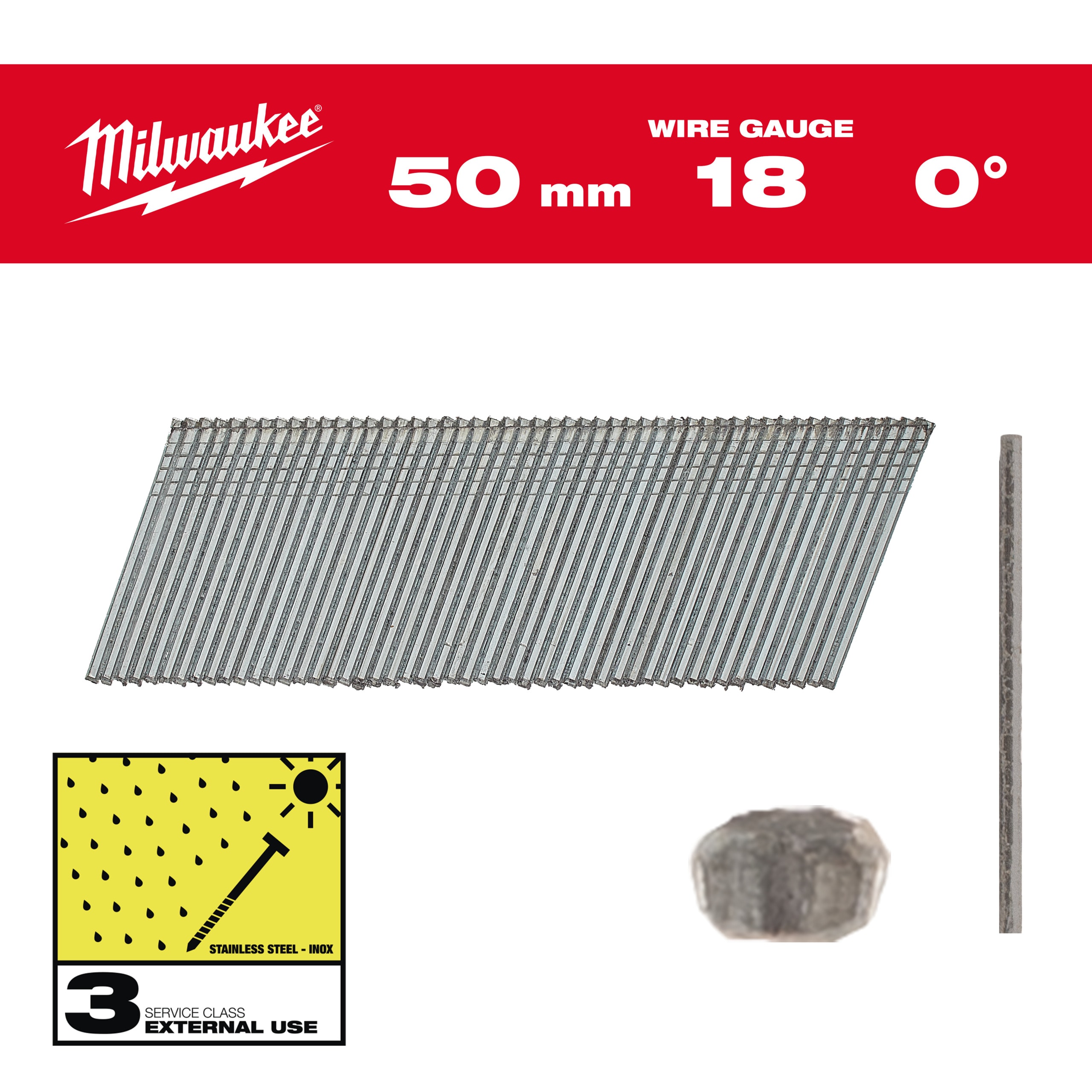 MILWAUKEE - GROPPINO  18G50MMSC3 5000 PZ - INOX 4932492564