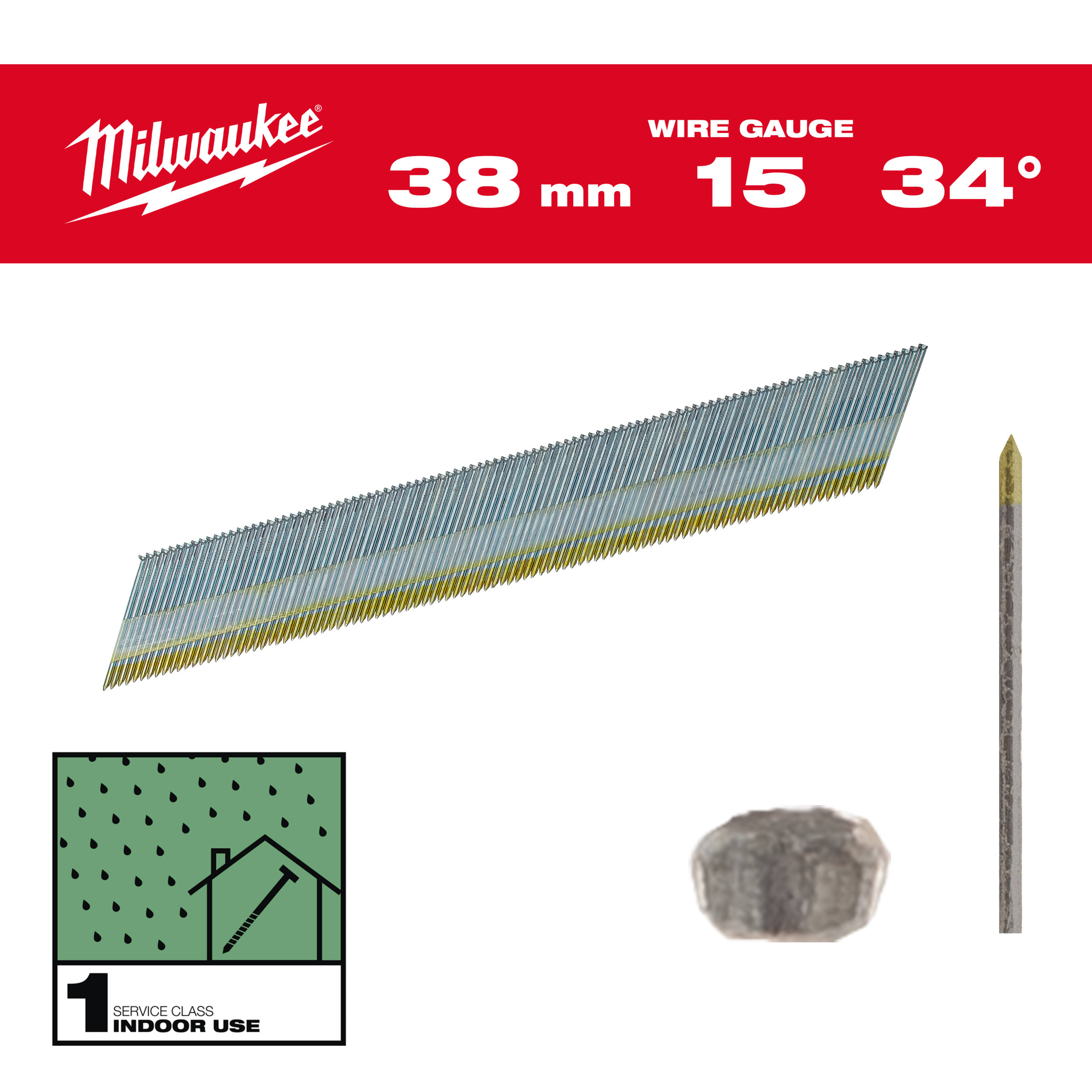 MILWAUKEE - GROPPINO  15G/34/38MM/G/SC1 2500 PZ