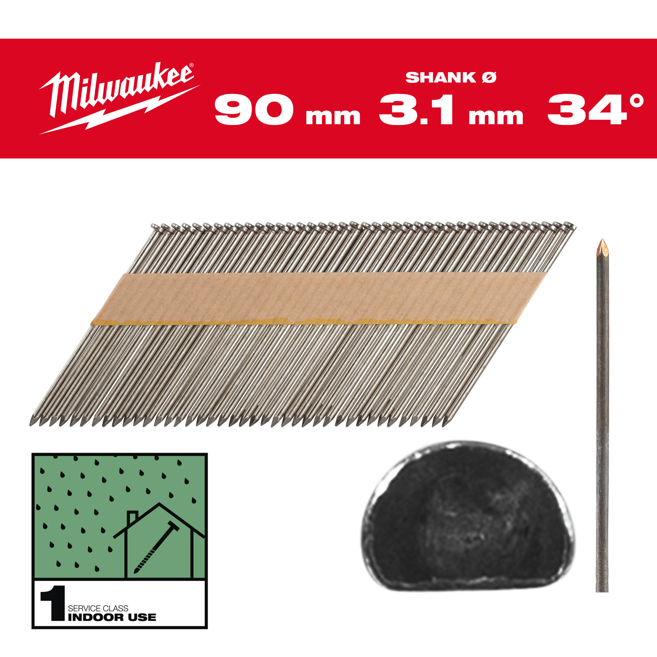 MILWAUKEE - CHIODI D 3490MMSSBSC1 2200 PZ