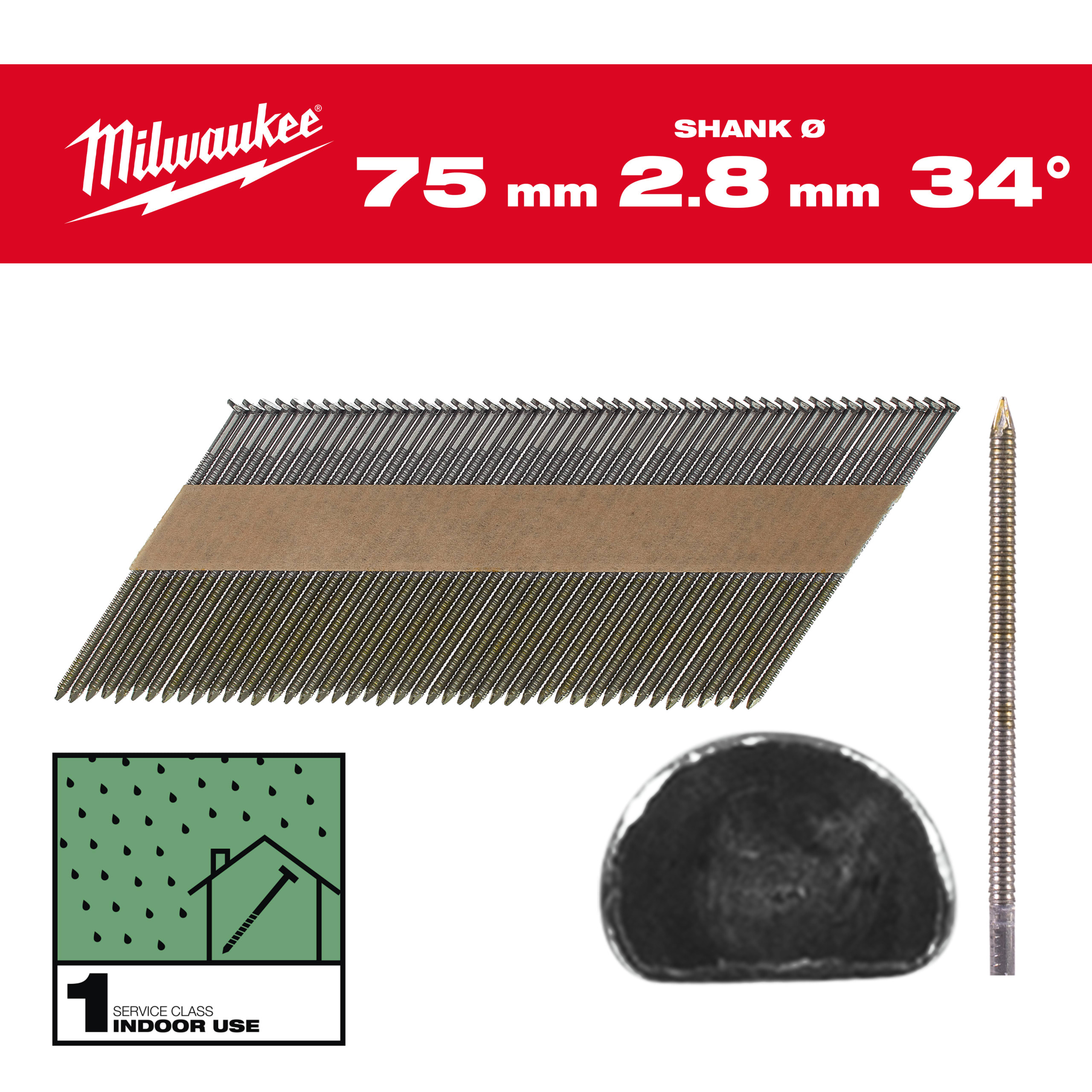 MILWAUKEE - CHIODI D 3474X2875MMRSBSC1 2200PZ