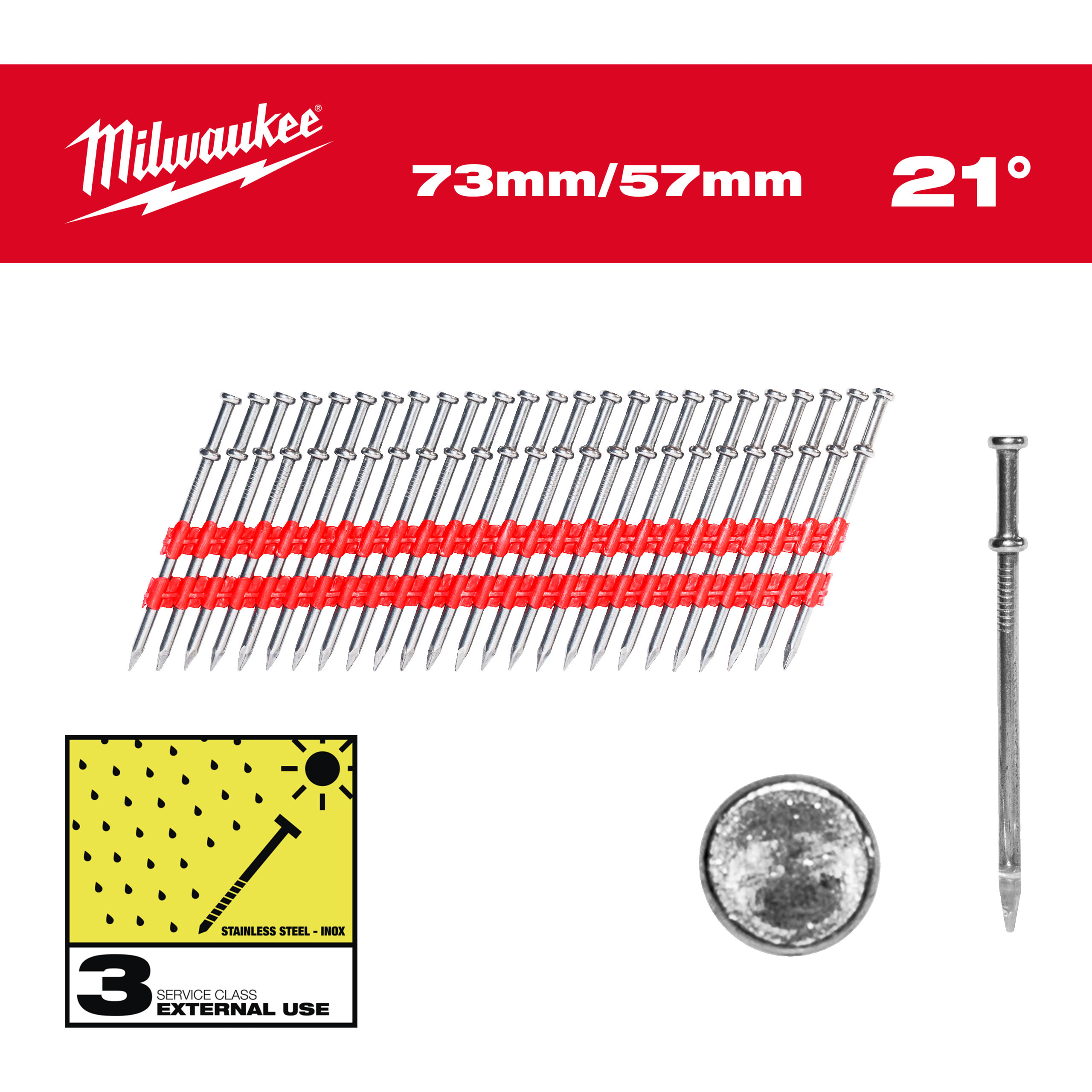 MILWAUKEE - CHIO DUPLEX 21TESTA ROT73MM57MM2000PZ
