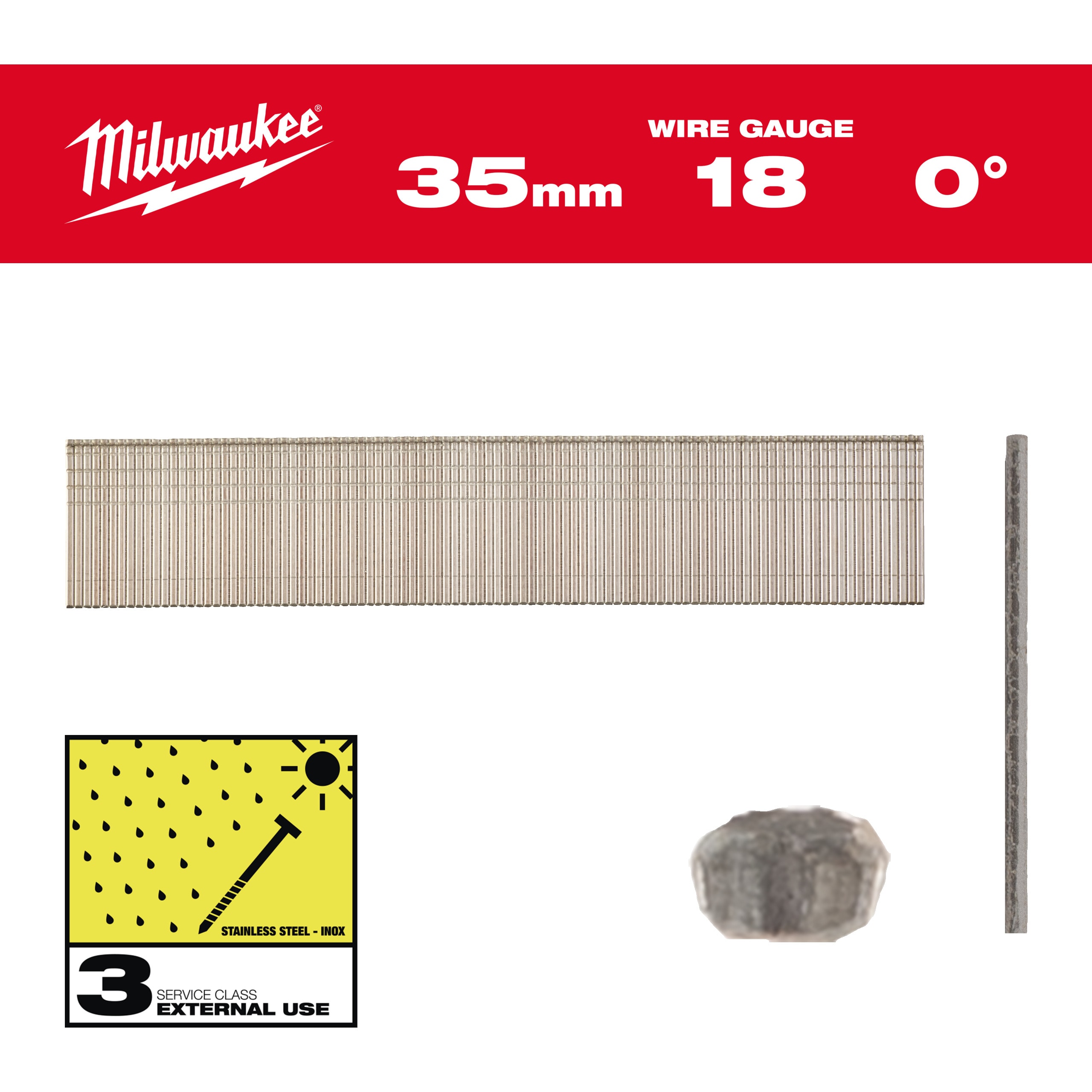 MILWAUKEE - GROPPINO 18G35MMSC3 5000 PZ - INOX
