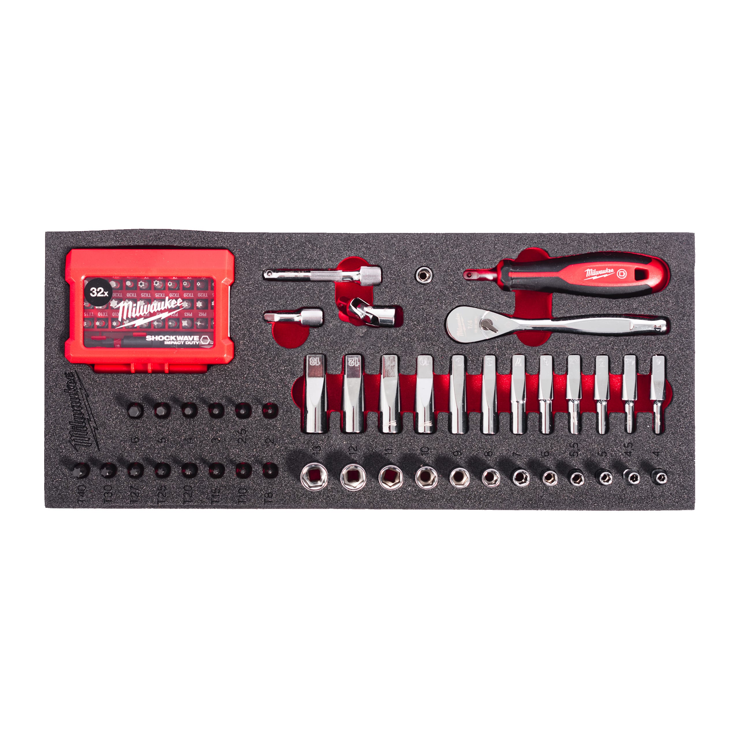 MILWAUKEE - SET BUSSOLE 14 E BIT MOD MORB 42 PZ