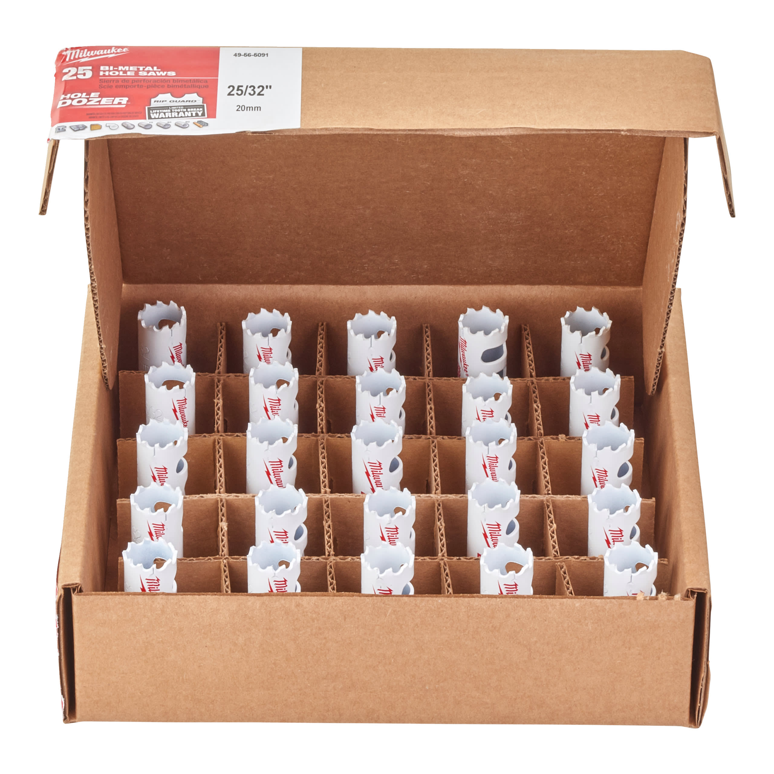 MILWAUKEE - SEGA A TAZZA 20 MM - CONF. 25PZ