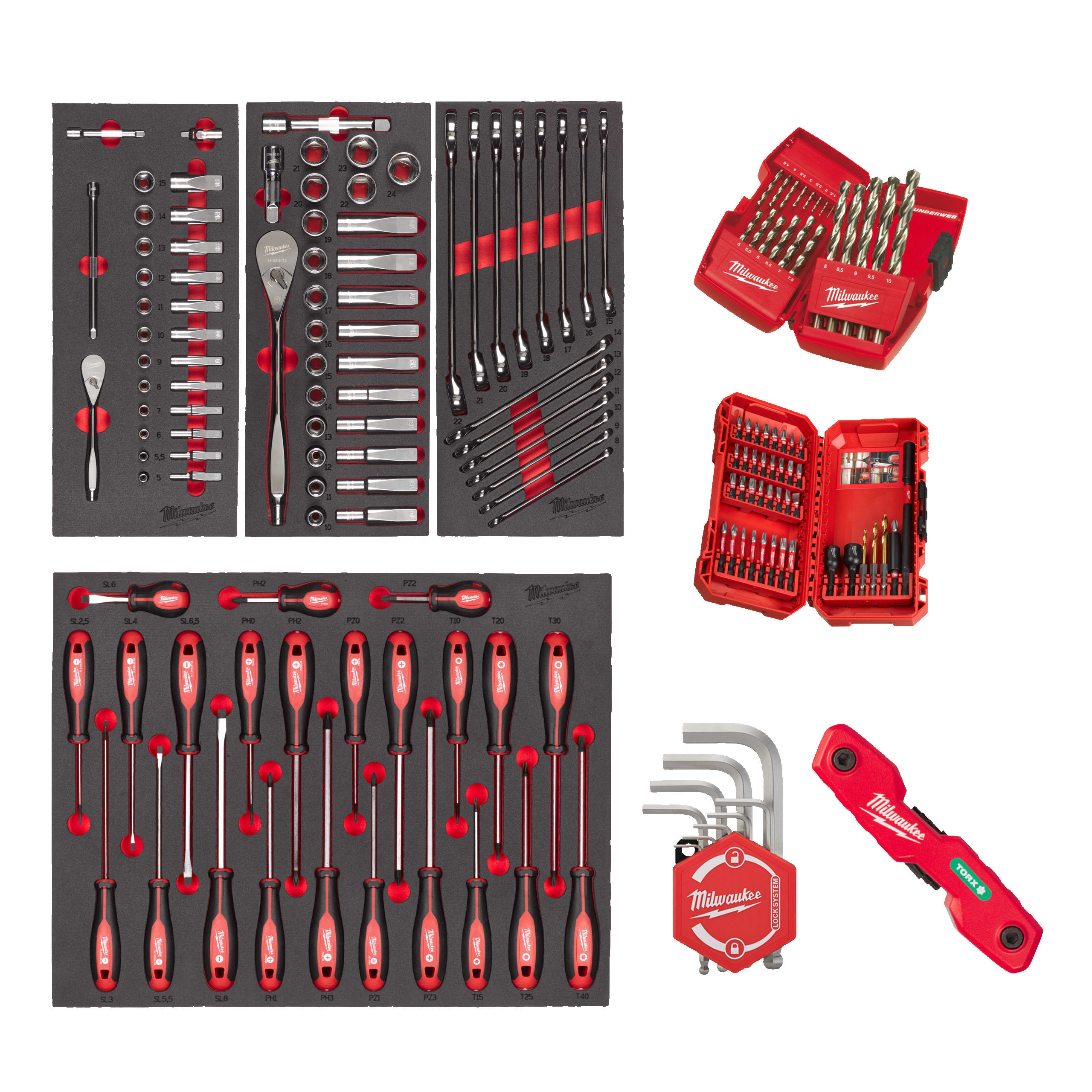 MILWAUKEE - ASSORTIM BASE IN TERMOFORMATI - 170 PZ