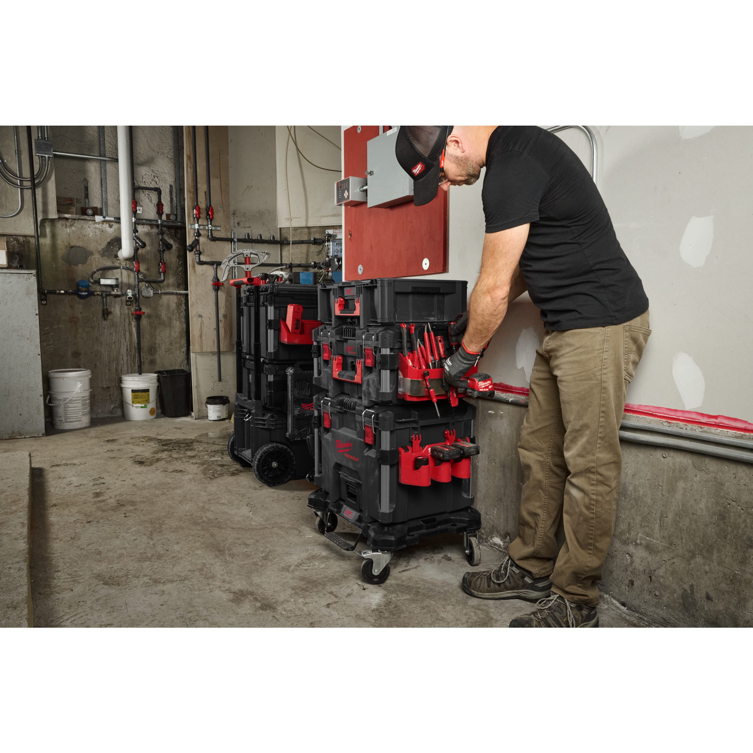 MILWAUKEE - PACKOUT PORTABATTERIE M12 LATERALE