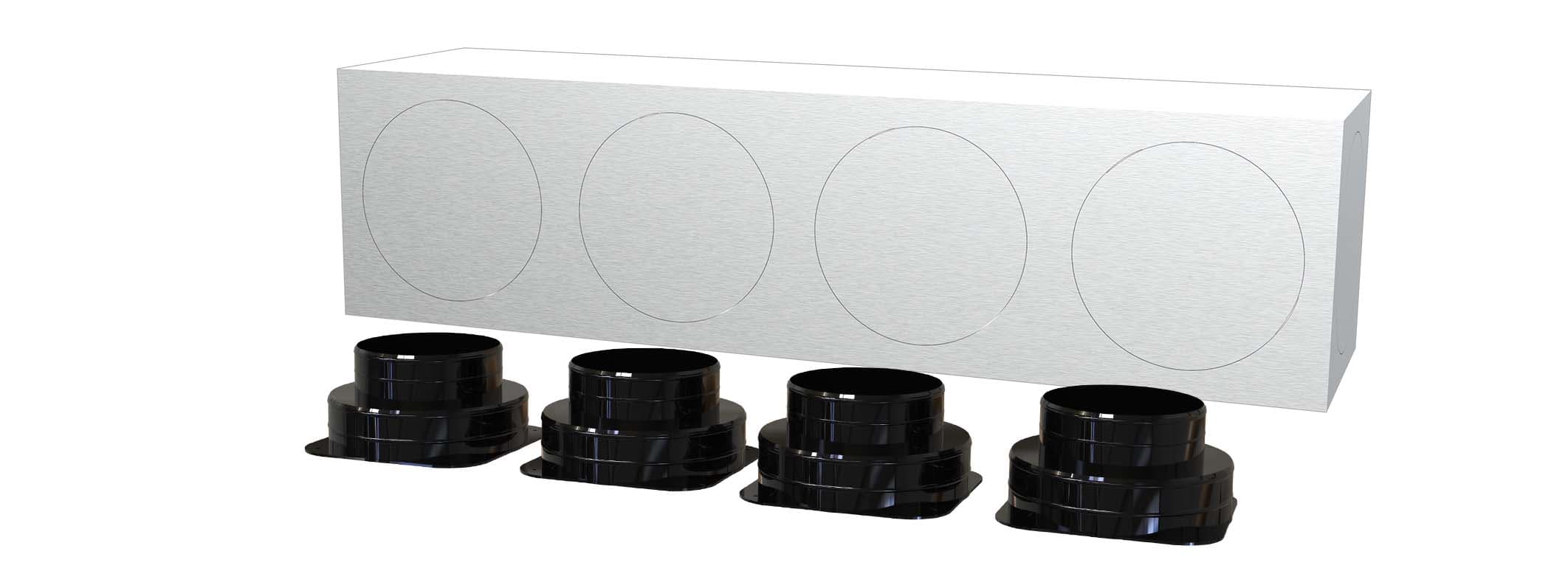 TECNOSYSTEMI - KIT SVELTO 4 ZONE D150 PLENUM IN LAMIER 11166104