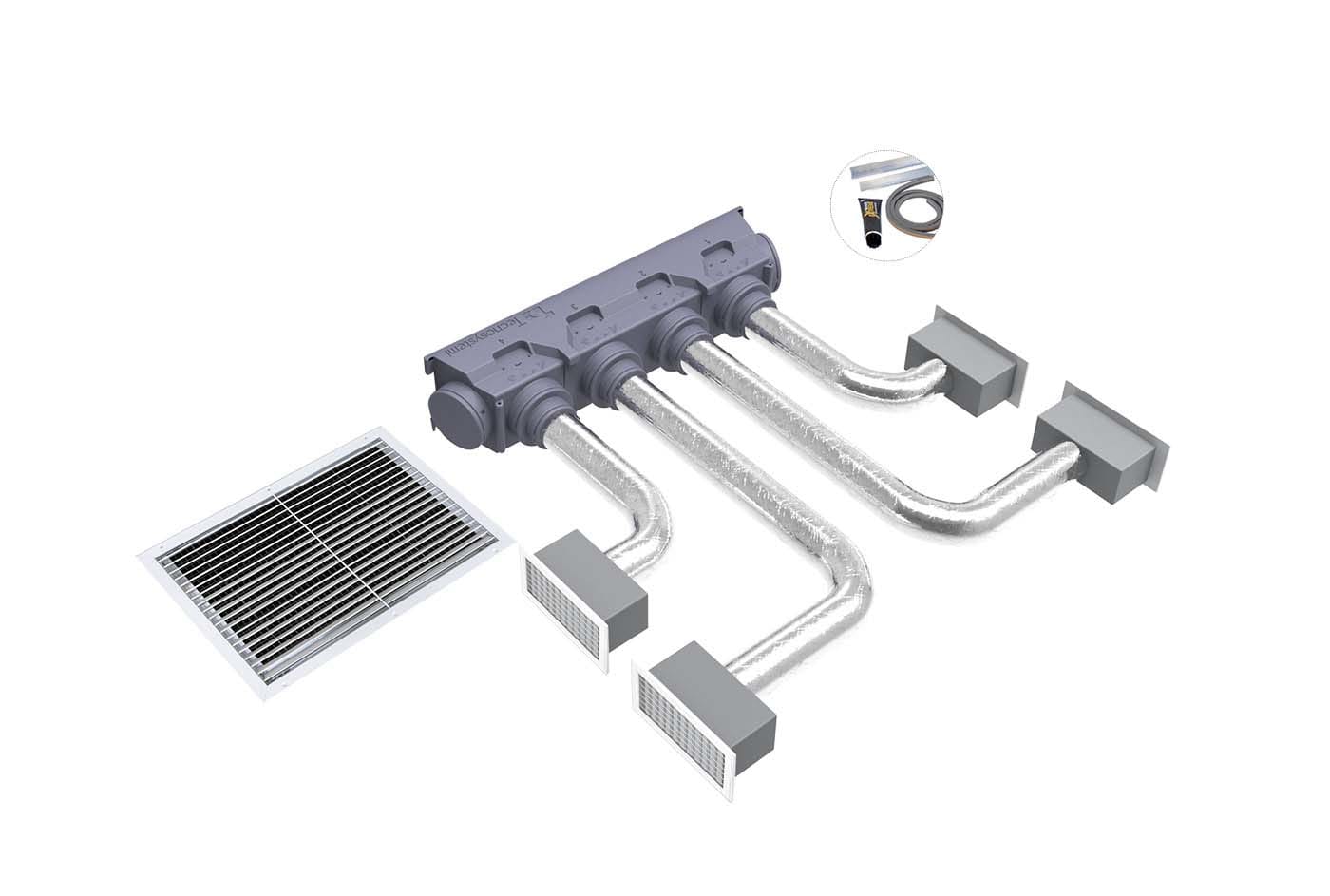 TECNOSYSTEMI - KIT SVELTO UNIVERSAL 4 ZONE CON PLENUM I