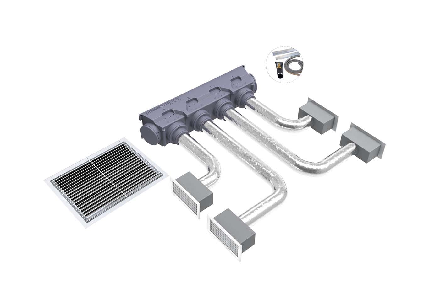 TECNOSYSTEMI - KIT SVELTO UNIVERSAL 4 ZONE CON PLENUM I