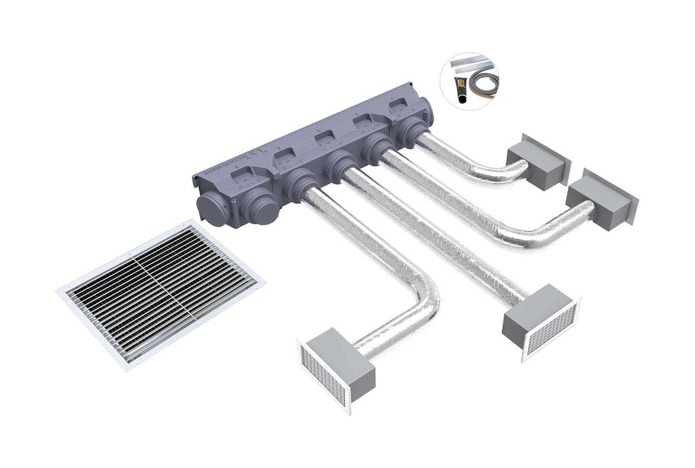 TECNOSYSTEMI - KIT SVELTO UNIVERSAL 4 ZONE CON PLENUM I