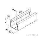 TEKNOMEGA - Profilo alluminio ribassato 40x30 spessore 1,6mm lunghezza 3,10 metri. FVT7004